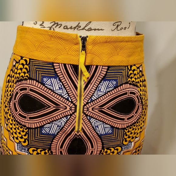 MAEVE BY ANTHROPOLOGIE WOMEN'S YELLOW/BLACK  SKIRT SIZE 8. - Picture 6 of 9